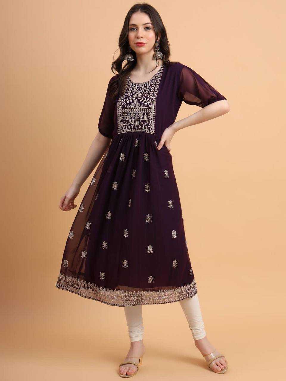 YNF GEORGETTE RVL BRAHMASTRA8 KURTIS WHOLESALE CASUAL LONG KURTIS MANUFACTURER     